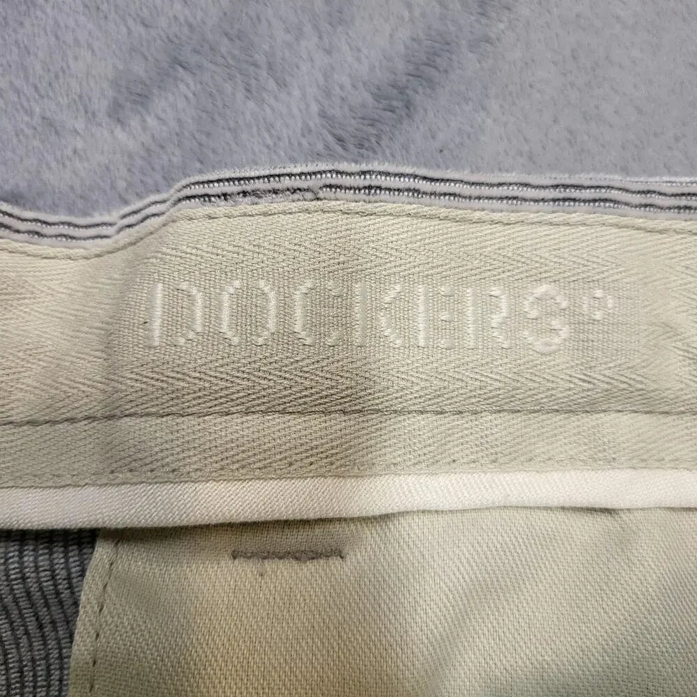 Vintage Dockers Pants Mens 32x32 Gray Corduroy Khakis Flat Front Straight Chino - Picture 3 of 12